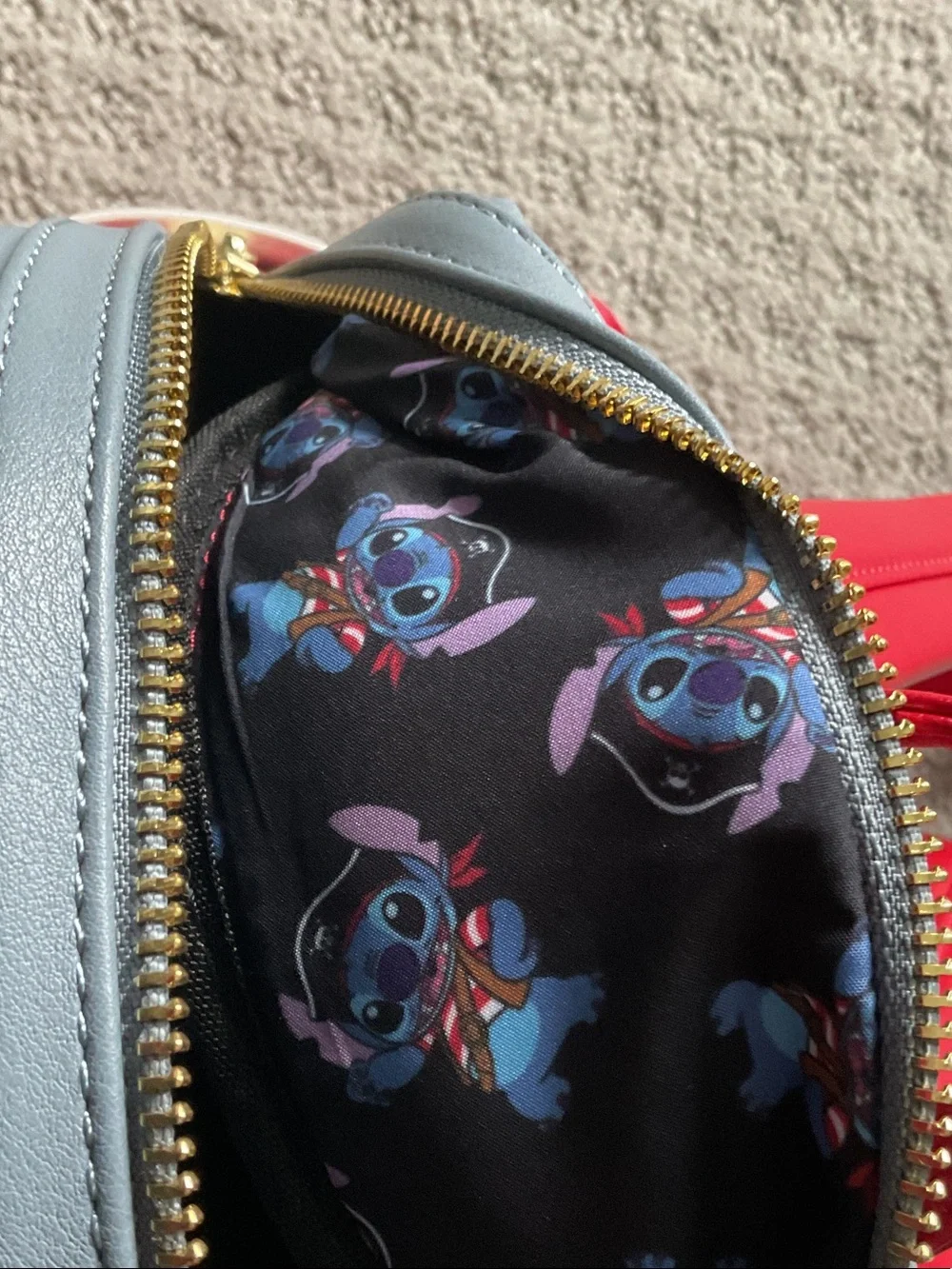 Loungefly Pirate Stitch Kids Backpack - Red, White, Gray, Blue, Brown, Purple